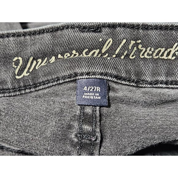 Universal Thread Jeans Womens Size 4 Skinny Mid Rise Black Denim Pants - Picture 4 of 5